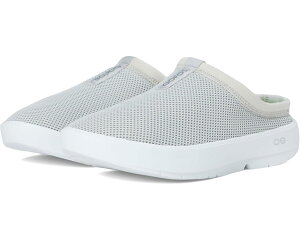 (���) �E�[�t�H�X ���f�B�[�X �I�[�N�[�W�[ �X�|�[�c �~���[�� �V���[�Y OOFOS women OOcoozie Sport Mule Shoe White/Grey