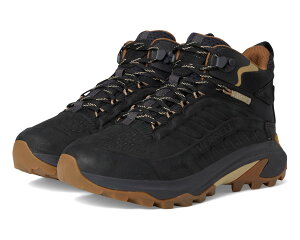 (���) ������ �����Y ���A�u �X�s�[�h 2 ���U�[ �~�b�h �E�H�[�^�[�v���[�t Merrell men Moab Speed 2 Leather Mid Waterproof Black