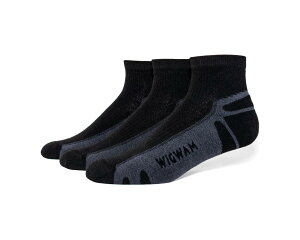 (���) �E�B�O���� ���j�Z�b�N�X �T���_�[ �N�I�[�^�[ 3-�p�b�N Wigwam unisex Thunder Quarter 3-Pack Black