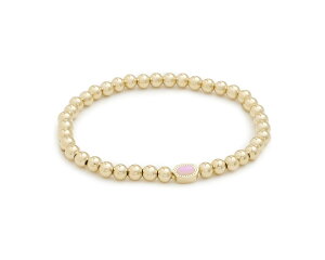 (���) �P���h���X�R�b�g �~�j �G���[�i �X�g���b�` �u���X���b�g Kendra Scott Mini Elaina Stretch Bracelet Gold Pink Opalite Crystal