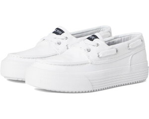 (���) �X�y���[ �L�b�Y �o�n�} �v���b�g�t�H�[�� (���g�� �L�b�h/�r�b�O �L�b�h) Sperry kids Bahama Platform (Little Kid/Big Kid) White