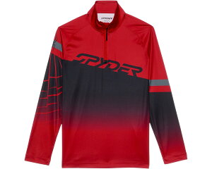 (���) �X�p�C�_�[ �L�b�Y �C���N���C�� 1/2 �W�b�v �g�b�v (�r�b�O �L�b�h) Spyder kids Incline 1/2 Zip Top (Big Kid) Spyder Red