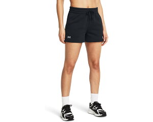 (���) �A���_�[�A�[�}�[ ���f�B�[�X ���C�o�� �t���[�X �V���[�c Under Armour women Rival Fleece Shorts Black/White 1