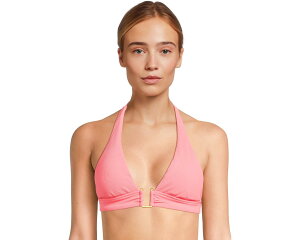 (���) �x�b�J ���f�B�[�X ���_�� �G�b�W ���u �~�� U �o�b�N�� �z���^�[ �g�b�v BECCA women Modern Edge Rib Mira U Buckle Halter Top Coral Reef