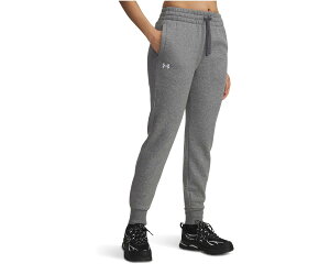 (���) �A���_�[�A�[�}�[ ���f�B�[�X ���C�o�� �t���[�X �W���K�[�Y Under Armour women Rival Fleece Joggers Castlerock Light Heather/White