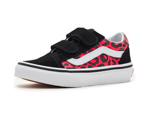 (���) �o���Y �L�b�Y �I�[���h �X�N�[�� V (���g�� �L�b�h) Vans kids Old Skool V (Little Kid) Glitter Leopard Diva Pink