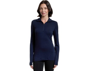 (���) �A�C�X�u���C�J�[ ���f�B�[�X �����m 260 �e�b�N �����O �X���[�u �n�[�t �W�b�v Icebreaker women Merino 260 Tech Long Sleeve Half Zip Midnight Navy