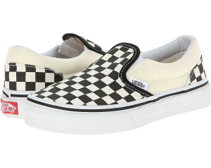 (���) �o���Y �L�b�Y �N���V�b�N �X���b�|�� (���g�� �L�b�h/�r�b�O �L�b�h) Vans kids Classic Slip-On (Little Kid/Big Kid) (Checkerboard) Black/White