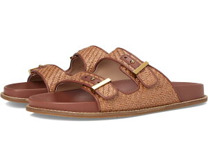 (���) �R�[���n�[�� ���f�B�[�X �}���\�� �t�b�g�x�b�h �T���_�� Cole Haan women Marisol Footbed Sandals Tan Raffia/Dark Cuoio Leather