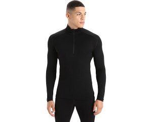 (���) �A�C�X�u���C�J�[ �����Y �����m 260 �e�b�N �����O �X���[�u �n�[�t �W�b�v Icebreaker men Merino 260 Tech Long Sleeve Half Zip Black