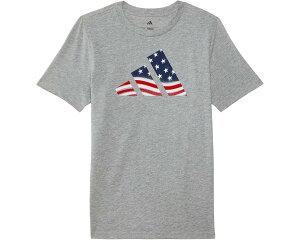 (���) �A�f�B�_�X �L�b�Y USA �t���b�O ���S �e�B�[ (�r�b�O �L�b�h) adidas kids USA Flag Logo Tee (Big Kid) Medium Grey Heather 1