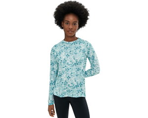 (���) �R�����r�A ���f�B�[�X �X�[�p�[ �^�C�_�� �e�B�[ �����O �X���[�u �V���c Columbia women Super Tidal Tee Long Sleeve Shirt Marine Light/Crosshatch