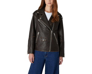(���) �u�����N�j���[���[�N ���f�B�[�X �r�[�K�� ���U�[ ���g �W���P�b�g Blank NYC women Vegan Leather Moto Jacket Brown