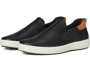 (���) �G�R�[ �����Y �\�t�g 7 �C�[�W�[ �X���b�v �I�� �X�j�[�J�[ ECCO men Soft 7 Easy Slip On Sneaker Black/Cognac