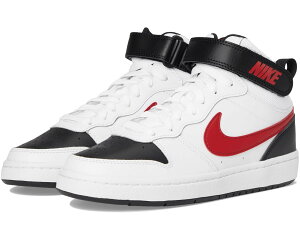 (���) �i�C�L �L�b�Y �R�[�g �{���[ �~�b�h 2 (�r�b�O �L�b�h) Nike kids Court Borough Mid 2 (Big Kid) White/University Red/Black