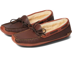 (���) �G���G���r�[�� �����Y �o�C�\�� �_�u�� �\�[�� �X���b�p �V�A�����O ���C�� L.L.Bean men Bison Double Sole Slipper Shearling Lined Raisin