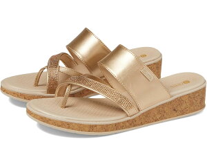 (���) �r�W�[�Y ���f�B�[�X �{�� �u���C�g �E�F�b�W �T���_�� Bzees women Bora Bright Wedge Sandals Gold Metallic