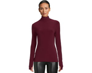 (���) �m�[�} �J�}�� ���f�B�[�X �X���� �t�B�b�g �����O �X���[�u �^�[�g�� �g�b�v Norma Kamali women Slim Fit Long Sleeve Turtle Top Plum
