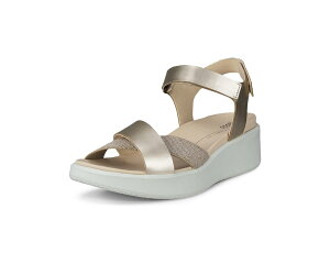(���) �G�R�[ ���f�B�[�X �t���[�g �E�F�b�W ���O�W���A���[ �N���X�o���h ECCO women Flowt Wedge Luxury Crossband Pure White Gold