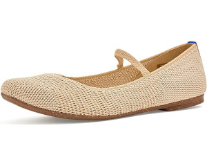(���) ���f�B�[�X �U �}�b�N�X �X�N�G�A ���A���[ �W�[�� Rothys women The Max Square Mary Jane Cream Raffia-knit