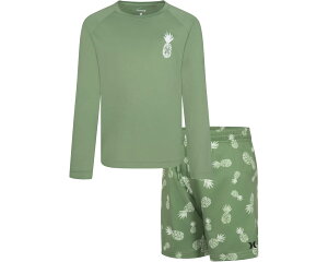 (���) �n�[���[ �L�b�Y �p�C�i�b�v�� �X�C�� �Z�b�g (���g�� �L�b�h) Hurley kids Pineapple Swim Set (Little Kid) Palm Green