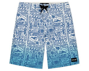 (���) �n�[���[ �L�b�Y �X�N�C�b�O�� �{�[�h �V���[�c (���g�� �L�b�h) Hurley kids Squiggle Board Shorts (Little Kid) Harbor Green