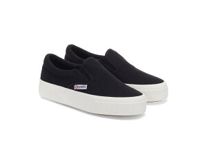 (���) �X�y���K ���f�B�[�X 2740 �v���b�g�t�H�[�� �X���b�v �I�� Superga women 2740 Platform Slip On Black