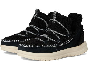 (���) �w�C �f���[�h ���f�B�[�X �J���f�� �X�G�[�h �R�[�W�[ Hey Dude women Camden Suede Cozy Black