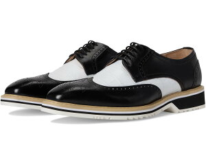(���) �X�e�C�V�[ �A�_���X �����Y �o�[�����g �E�C���O �e�B�b�v ���[�X-�A�b�v Stacy Adams men Beaumont Wing Tip Lace-Up Black and White