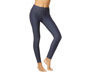 (���) �q���[ ���f�B�[�X �G�b�Z���V���� �f�j�� ���M���O�X HUE women Essential Denim Leggings Deep Indigo Wash