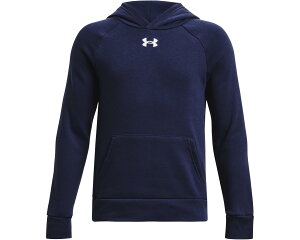 (���) �A���_�[�A�[�}�[ �L�b�Y ���C�o�� �t���[�X �u�[�f�B (�r�b�O �L�b�h) Under Armour kids Rival Fleece Hoodie (Big Kid) Midnight Navy/White