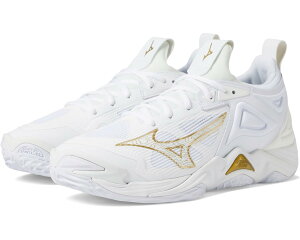 (���) �~�Y�m ���f�B�[�X �E�F�[�u ���[�����^�� 3 Mizuno women Wave Momentum 3 White/Gold