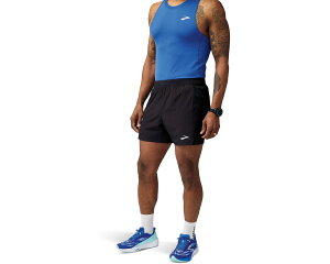 (���) �u���b�N�X �����Y �W���[�j�[ �V���[�c Brooks men Journey 5 Shorts Black