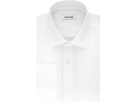 (取寄) カルバンクライン メンズ メンズ ドレス シャツ レギュラー フィット ノン アイロン ヘリンボーン フレンチ カフ Calvin Klein men Calvin Klein Men's Dress Shirt Regular Fit Non Iron Herringbone French Cuff White