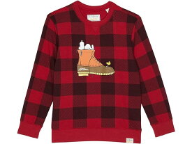 (取寄) エルエルビーン キッズ X ピーナッツ クルー スウェットシャツ プリンテッド (リトル キッズ) L.L.Bean kids L.L.Bean L.L.Bean X Peanuts Crew Sweatshirt Printed (Little Kids) Deep Red Buffalo