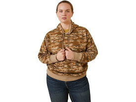 (取寄) アリアット レディース リーバー グラフィック プリンテッド パーカー Ariat women Ariat Rebar Graphic Printed Hoodie Oatmeal Camo Print