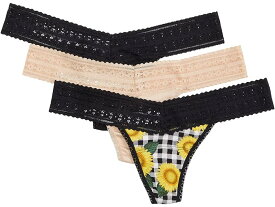 (取寄) ハンキー パンキー レディース ドリーム ロウ ライズ トング 3-パック Hanky Panky women Hanky Panky Dream Low Rise Thong 3-Pack Chai/Fields of Gold/Black