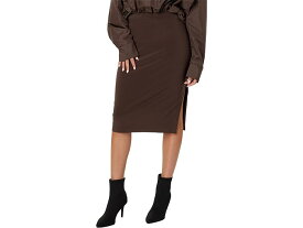 (取寄) ノーマ カマリ レディース サイド スリット スカート カバー ザ ニー Norma Kamali women Norma Kamali Side Slit Skirt Cover The Knee Chocolate