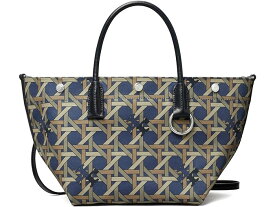 (取寄) トリーバーチ レディース キャンバス バスケット ウィーブ スモール トート Tory Burch women Tory Burch Canvas Basket Weave Small Tote Tory Navy Basket Weave