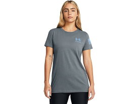 (取寄) アンダーアーマー レディース ニュー フリーダム バナー T-シャツ Under Armour women Under Armour New Freedom Banner T-Shirt Gravel/Carolina Blue