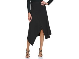 (取寄) ダナキャランニューヨーク レディース アシンメトリック ハンキー ヘム ロング スカート DKNY women DKNY Asymmetric Hanky Hem Long Skirt Black