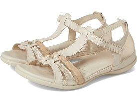 (取寄) エコー レディース フラッシュ Tストラップ サンダル ECCO women ECCO Flash T-Strap Sandal Limestone/Pure White Gold/Beige