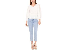 (取寄) ヴィンスカムート レディース ロング スリーブ V-ネック フォイル ブラウザ Vince Camuto women Vince Camuto Long Sleeve V-Neck Foil Blouse New Ivory