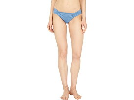 (取寄) クイントソウル スイムウェア レディース ミッドライズ ルーシュド サイド ライリリー ボトム Quintsoul Swimwear women Quintsoul Swimwear Mid-Rise Ruched Side Lilly Bottoms Denim