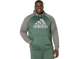 (取寄) アディダス メンズ ビッグ アンド トール ゲーム アンド ゴー ビッグ ロゴ プルオーバー パーカー adidas men adidas Big & Tall Game & Go Big Logo Pullover Hoodie Green Oxide/Dark Grey Heather Solid Grey