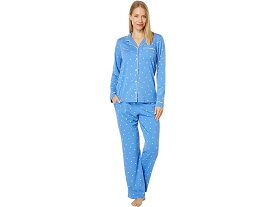 (取寄) エルエルビーン レディース スーパー ソフト シュリンク-フリー ボタン フロント パジャマ セット プリント L.L.Bean women L.L.Bean Super Soft Shrink-Free Button Front Pajama Set Print Arctic Blue Medallion Dot