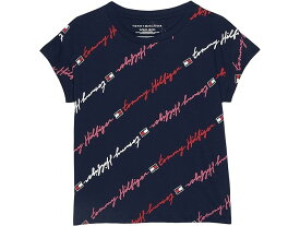 (取寄) トミーヒルフィガー キッズ ガールズ オール オーバー スクリプト プリント Tシャツ Tommy Hilfiger Kids girls Tommy Hilfiger Kids All Over Script Print Tee (Big Kids) Navy Blazer