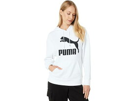 (取寄) プーマ レディース クラシックス ロゴ パーカー PUMA women PUMA Classics Logo Hoodie Puma White/Puma Black