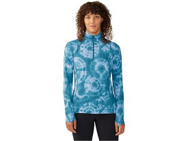 (取寄) マウンテンハードウェア レディース クレーター レイク 1/2 ジップ Mountain Hardwear women Mountain Hardwear Crater Lake 1/2 Zip Baltic Blue Spore Dye Print