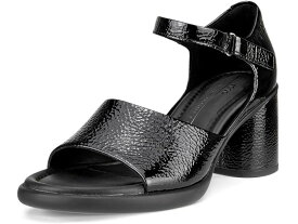 (取寄) エコー レディース スカルプ 55 ラグゼ アンクル ストラップ ECCO women ECCO Sculpted 55 Luxe Ankle Strap Black Crackled Leather